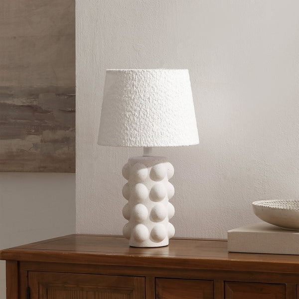 Safavieh Milou, Compact 17.5" White Ceramic Table Lamp With Fabric Shade — Soft Ambient Light For Small Spaces TBL4685A