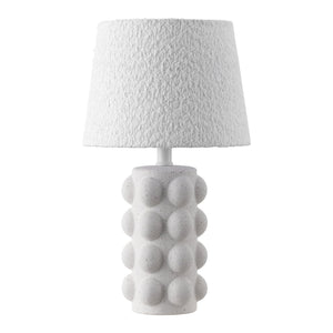 Safavieh Milou, Compact 17.5" White Ceramic Table Lamp With Fabric Shade — Soft Ambient Light For Small Spaces TBL4685A