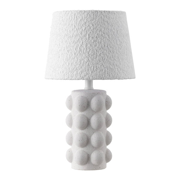 Safavieh Milou, Compact 17.5" White Ceramic Table Lamp With Fabric Shade — Soft Ambient Light For Small Spaces TBL4685A
