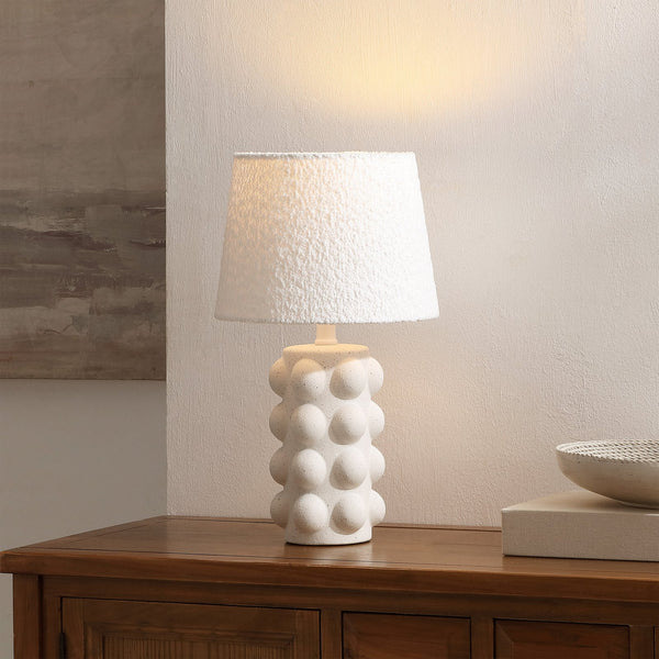 Safavieh Milou, Compact 17.5" White Ceramic Table Lamp With Fabric Shade — Soft Ambient Light For Small Spaces TBL4685A