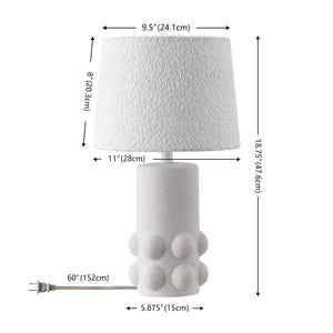 Safavieh Joss, 18.75" White Ceramic Table Lamp With Neutral Fabric Shade — Compact, Warm Ambient Light For Home Decor TBL4686A
