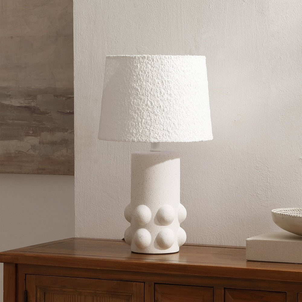 Safavieh Joss, 18.75" White Ceramic Table Lamp With Neutral Fabric Shade — Compact, Warm Ambient Light For Home Decor TBL4686A