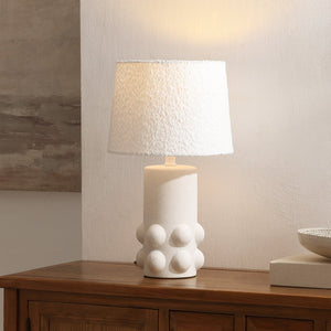 Safavieh Joss, 18.75" White Ceramic Table Lamp With Neutral Fabric Shade — Compact, Warm Ambient Light For Home Decor TBL4686A