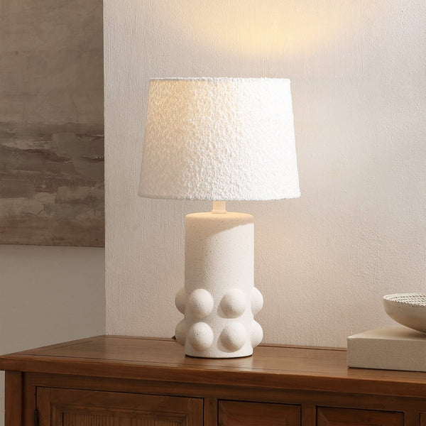 Safavieh Joss, 18.75" White Ceramic Table Lamp With Neutral Fabric Shade — Compact, Warm Ambient Light For Home Decor TBL4686A