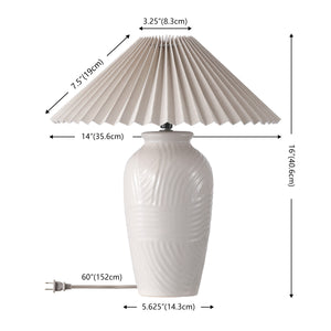 Safavieh Amelia, 16.5" White Ceramic Table Lamp With Fabric Shade — Timeless Minimalist Accent For Nightstand/Desktop (E26) TBL4687A