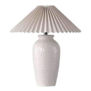 Safavieh Amelia, 16.5" White Ceramic Table Lamp With Fabric Shade — Timeless Minimalist Accent For Nightstand/Desktop (E26) TBL4687A
