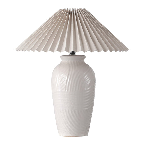 Safavieh Amelia, 16.5" White Ceramic Table Lamp With Fabric Shade — Timeless Minimalist Accent For Nightstand/Desktop (E26) TBL4687A