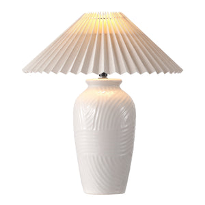 Safavieh Amelia, 16.5" White Ceramic Table Lamp With Fabric Shade — Timeless Minimalist Accent For Nightstand/Desktop (E26) TBL4687A