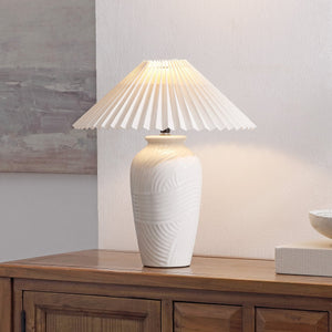 Safavieh Amelia, 16.5" White Ceramic Table Lamp With Fabric Shade — Timeless Minimalist Accent For Nightstand/Desktop (E26) TBL4687A