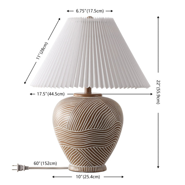 Safavieh Claude, 22-Inch Brown Resin Table Lamp With Fabric Shade — Warm Ambient Lighting For Home & Office TBL4688A