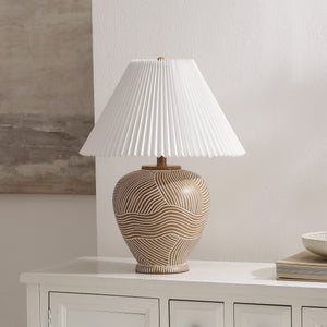 Safavieh Claude, 22-Inch Brown Resin Table Lamp With Fabric Shade — Warm Ambient Lighting For Home & Office TBL4688A