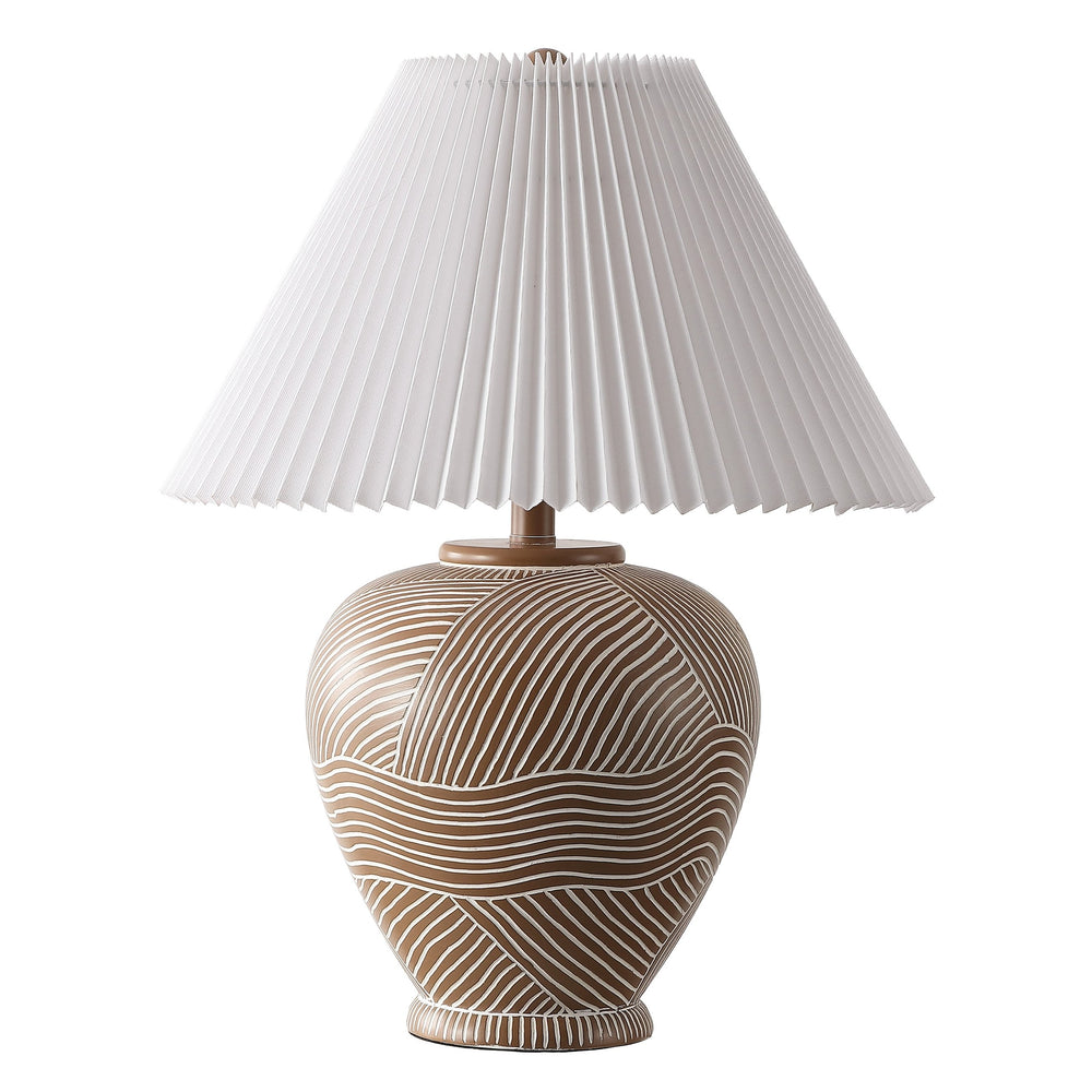 Safavieh Claude, 22-Inch Brown Resin Table Lamp With Fabric Shade — Warm Ambient Lighting For Home & Office TBL4688A