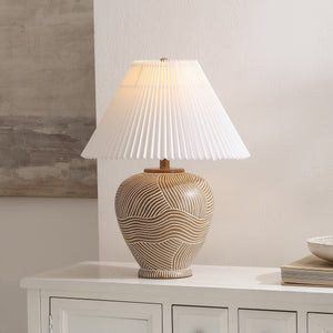 Safavieh Claude, 22-Inch Brown Resin Table Lamp With Fabric Shade — Warm Ambient Lighting For Home & Office TBL4688A