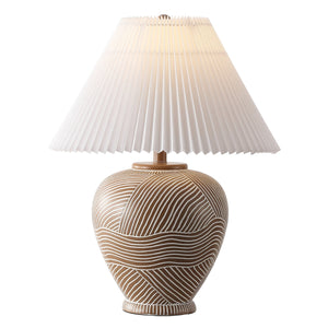 Safavieh Claude, 22-Inch Brown Resin Table Lamp With Fabric Shade — Warm Ambient Lighting For Home & Office TBL4688A