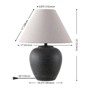 Safavieh Lucila, Column Style Black Resin Table Lamp for Bedside Desk or Living Room TBL4691A