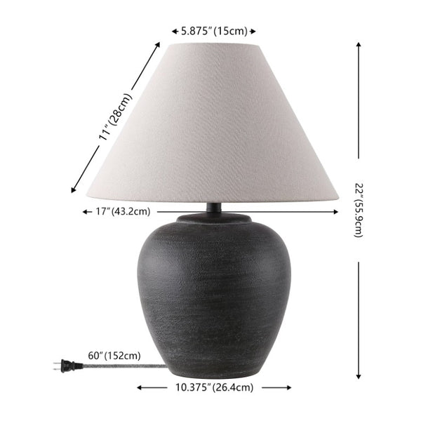 Safavieh Lucila, Column Style Black Resin Table Lamp for Bedside Desk or Living Room TBL4691A