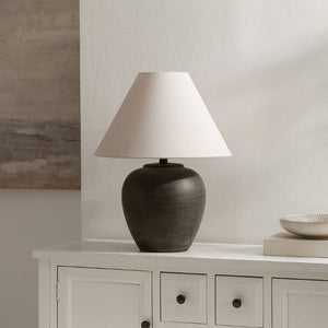Safavieh Lucila, Column Style Black Resin Table Lamp for Bedside Desk or Living Room TBL4691A