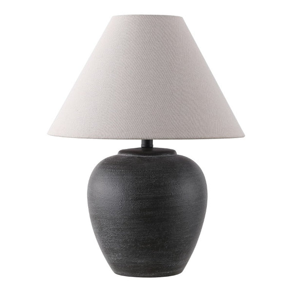 Safavieh Lucila, Column Style Black Resin Table Lamp for Bedside Desk or Living Room TBL4691A