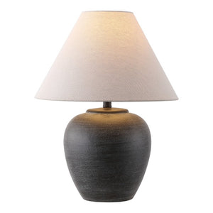 Safavieh Lucila, Column Style Black Resin Table Lamp for Bedside Desk or Living Room TBL4691A