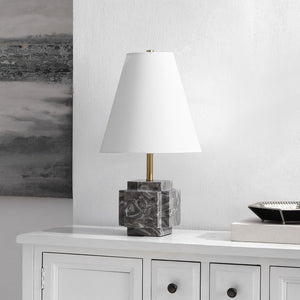 Safavieh Maia, 22-Inches Grey Marble Table Lamp With Fabric Shade — Contemporary Ambient Light For Modern Spaces TBL4692A