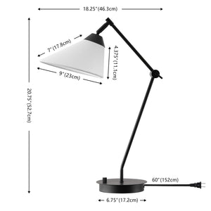 Safavieh Charli, Matte Black Metal & Fabric Table Lamp — 20.75" Compact Modern Accent Light For Living Room TBL4694A