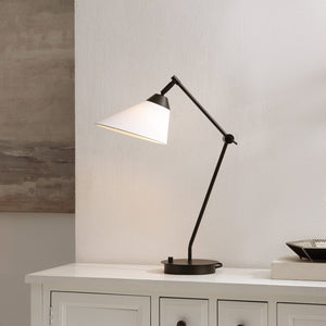 Safavieh Charli, Matte Black Metal & Fabric Table Lamp — 20.75" Compact Modern Accent Light For Living Room TBL4694A