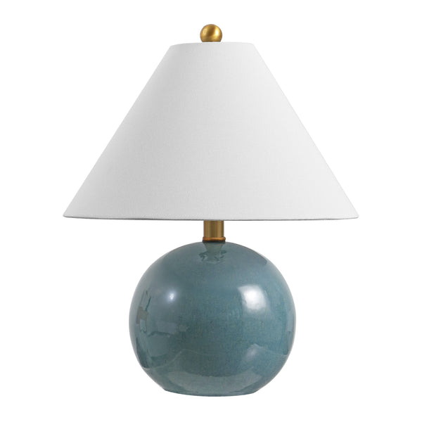 Safavieh Giana, Blue Ceramic Table Lamp With Fabric Shade — Compact 17.5" Accent Light For Modern Rooms TBL4695A