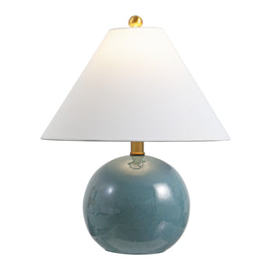 Safavieh Giana, Blue Ceramic Table Lamp With Fabric Shade — Compact 17.5" Accent Light For Modern Rooms TBL4695A