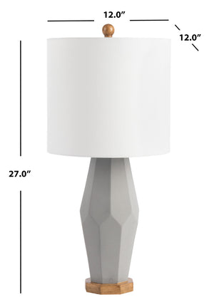 Safavieh LANDREN, Elegant 27-Inch Grey Polyresin Table Lamp Set of 2 for Stylish Ambient Lighting Décor TBL7002A-SET2