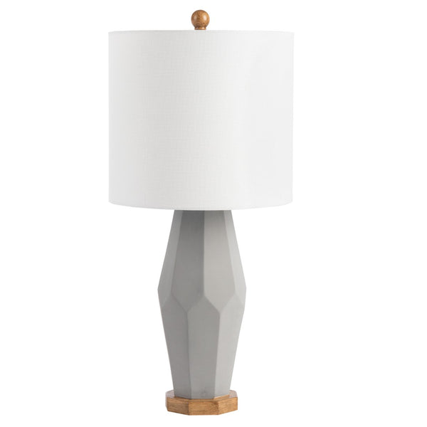 Safavieh LANDREN, Elegant 27-Inch Grey Polyresin Table Lamp Set of 2 for Stylish Ambient Lighting Décor TBL7002A-SET2