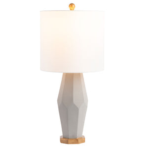 Safavieh LANDREN, Elegant 27-Inch Grey Polyresin Table Lamp Set of 2 for Stylish Ambient Lighting Décor TBL7002A-SET2