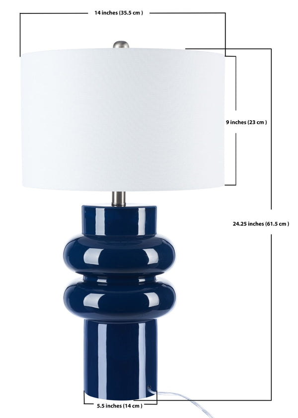 Safavieh HALLECK, 25.5 Inch Blue Ceramic Table Lamp - Stylish Accent Light for Home, Office & Bedroom Decor TBL7010A