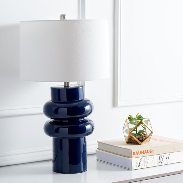 Safavieh HALLECK, 25.5 Inch Blue Ceramic Table Lamp - Stylish Accent Light for Home, Office & Bedroom Decor TBL7010A