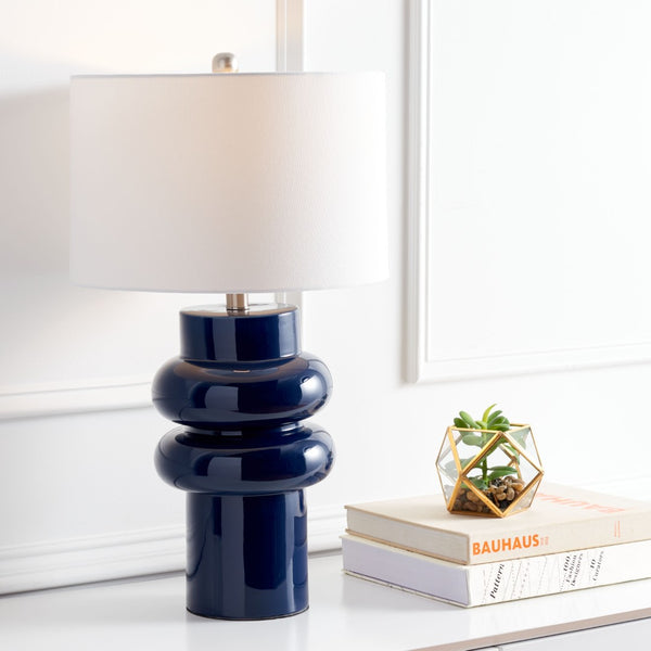 Safavieh HALLECK, 25.5 Inch Blue Ceramic Table Lamp - Stylish Accent Light for Home, Office & Bedroom Decor TBL7010A