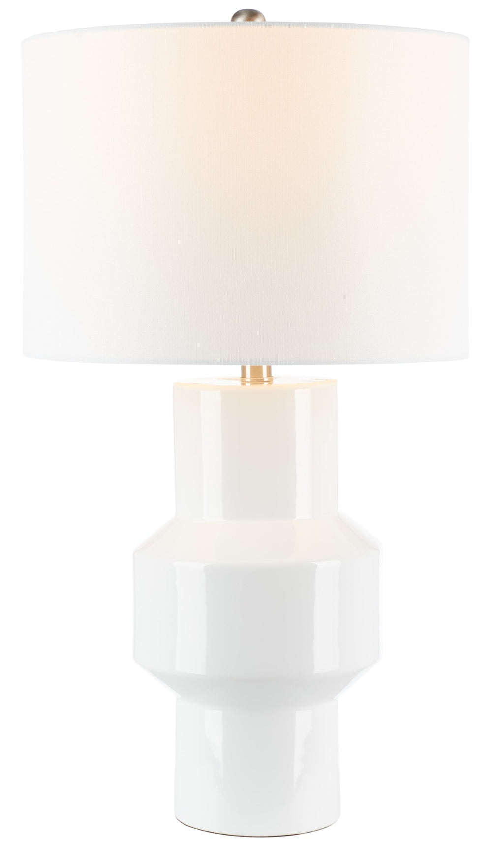Safavieh JAVERT, 20.5 Inch White Glass Table Lamp - Elegant Ceramic Base, Soft Glow for Home & Office Decor TBL7012A