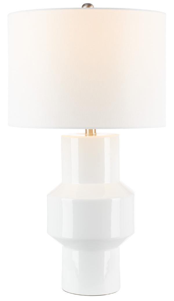 Safavieh JAVERT, 20.5 Inch White Glass Table Lamp - Elegant Ceramic Base, Soft Glow for Home & Office Decor TBL7012A
