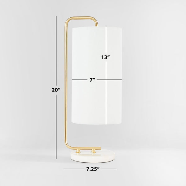 Safavieh TROILUS, 20-Inch Gold/White Steel & Marble Table Lamp - Elegant Accent for Home & Office Decor TBL7019A
