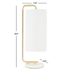 Safavieh TROILUS, 20-Inch Gold/White Steel & Marble Table Lamp - Elegant Accent for Home & Office Decor TBL7019A