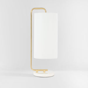 Safavieh TROILUS, 20-Inch Gold/White Steel & Marble Table Lamp - Elegant Accent for Home & Office Decor TBL7019A