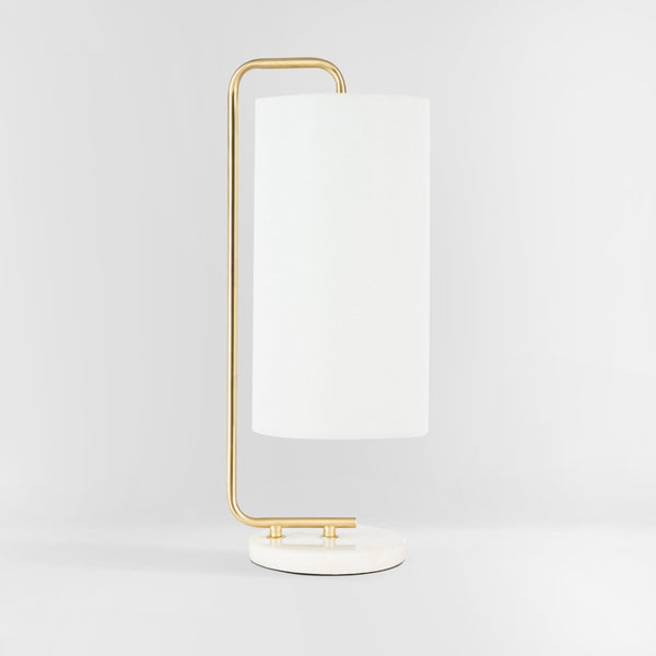 Safavieh TROILUS, 20-Inch Gold/White Steel & Marble Table Lamp - Elegant Accent for Home & Office Decor TBL7019A