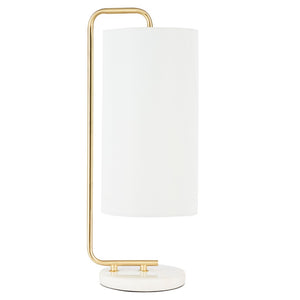 Safavieh TROILUS, 20-Inch Gold/White Steel & Marble Table Lamp - Elegant Accent for Home & Office Decor TBL7019A