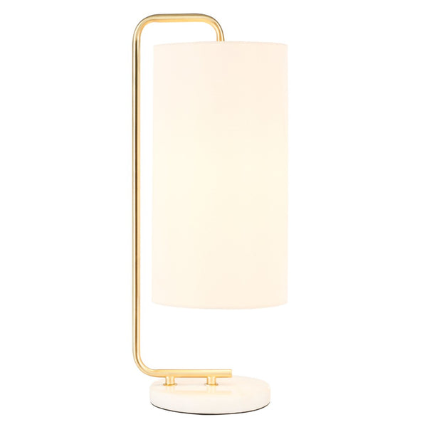 Safavieh TROILUS, 20-Inch Gold/White Steel & Marble Table Lamp - Elegant Accent for Home & Office Decor TBL7019A