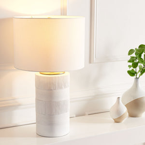 Safavieh WELLER, 25-Inch Polyresin Table Lamp - Minimalist Design for Modern Homes & Versatile Decor Styles White TBL7020A