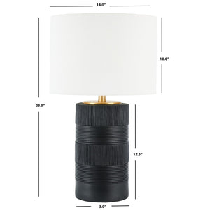 Safavieh WELLER, 25-Inch Polyresin Table Lamp - Minimalist Design for Modern Homes & Versatile Decor Styles Black TBL7020B