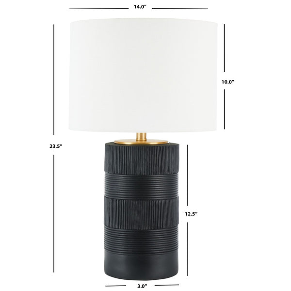 Safavieh WELLER, 25-Inch Polyresin Table Lamp - Minimalist Design for Modern Homes & Versatile Decor Styles Black TBL7020B