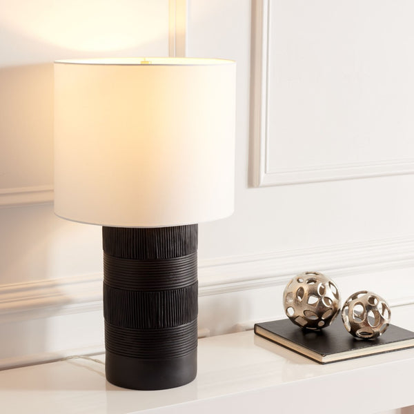Safavieh WELLER, 25-Inch Polyresin Table Lamp - Minimalist Design for Modern Homes & Versatile Decor Styles Black TBL7020B