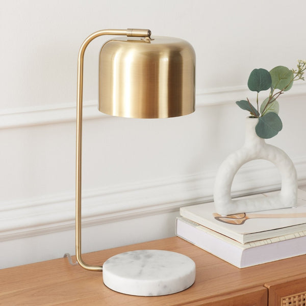 Safavieh FOLEY, 19-Inch Brass & Marble Table Lamp – Elegant Design for Home & Office Lighting Needs TBL7021A