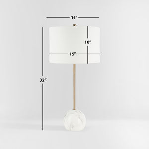 Safavieh KYRENE, 32-Inch Gold & White Marble Table Lamp - Luxurious Modern Lighting for Stylish Interiors TBL7022A