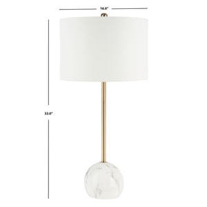 Safavieh KYRENE, 32-Inch Gold & White Marble Table Lamp - Luxurious Modern Lighting for Stylish Interiors TBL7022A