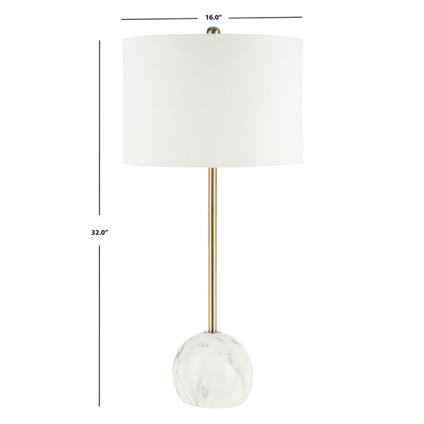Safavieh KYRENE, 32-Inch Gold & White Marble Table Lamp - Luxurious Modern Lighting for Stylish Interiors TBL7022A